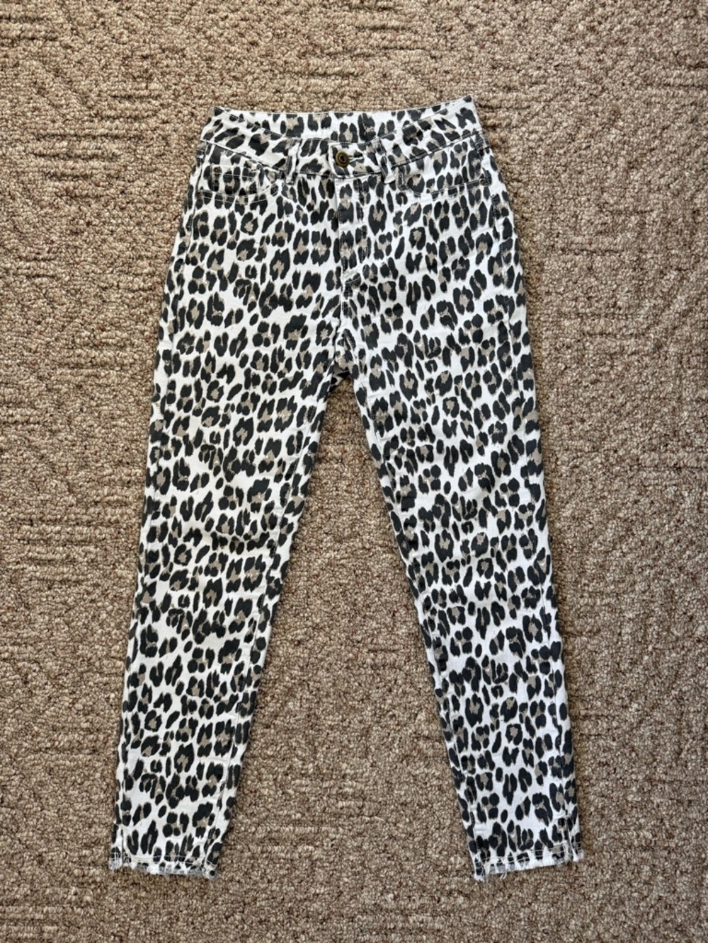 High-Waisted Leopard Print Skinny Jeans